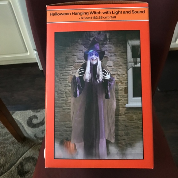 Spooky Village Halloween Hanging Witch With Light and Sound NEW 6 ft tall - Picture 4 of 11
